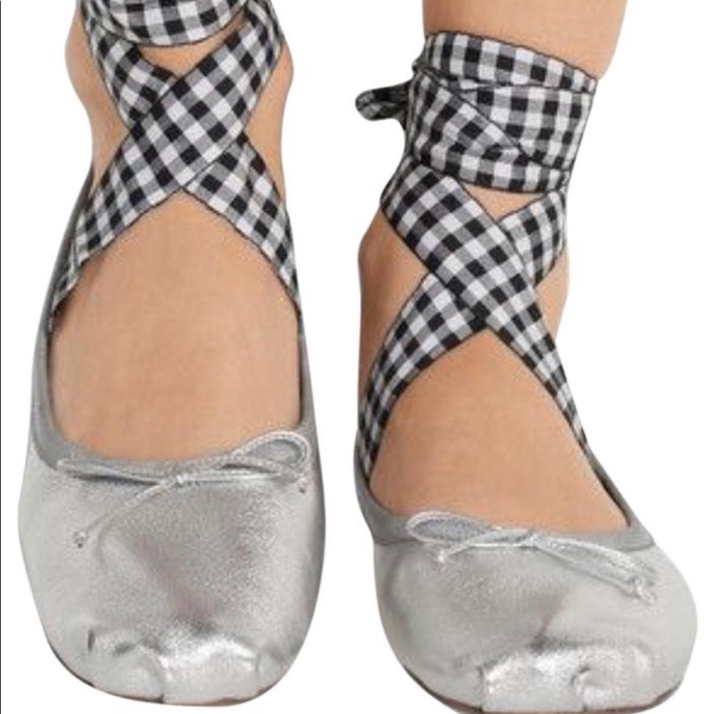 Miu Miu silver ballet flats